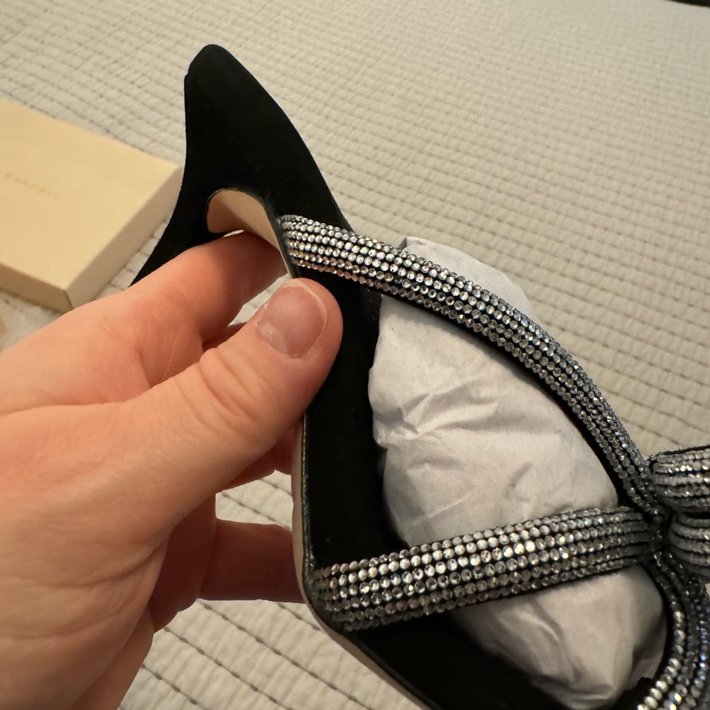 Loeffler Randall Margi Bow Crystal Knot Mule Sandals Size 7 - Picture 7 of 7